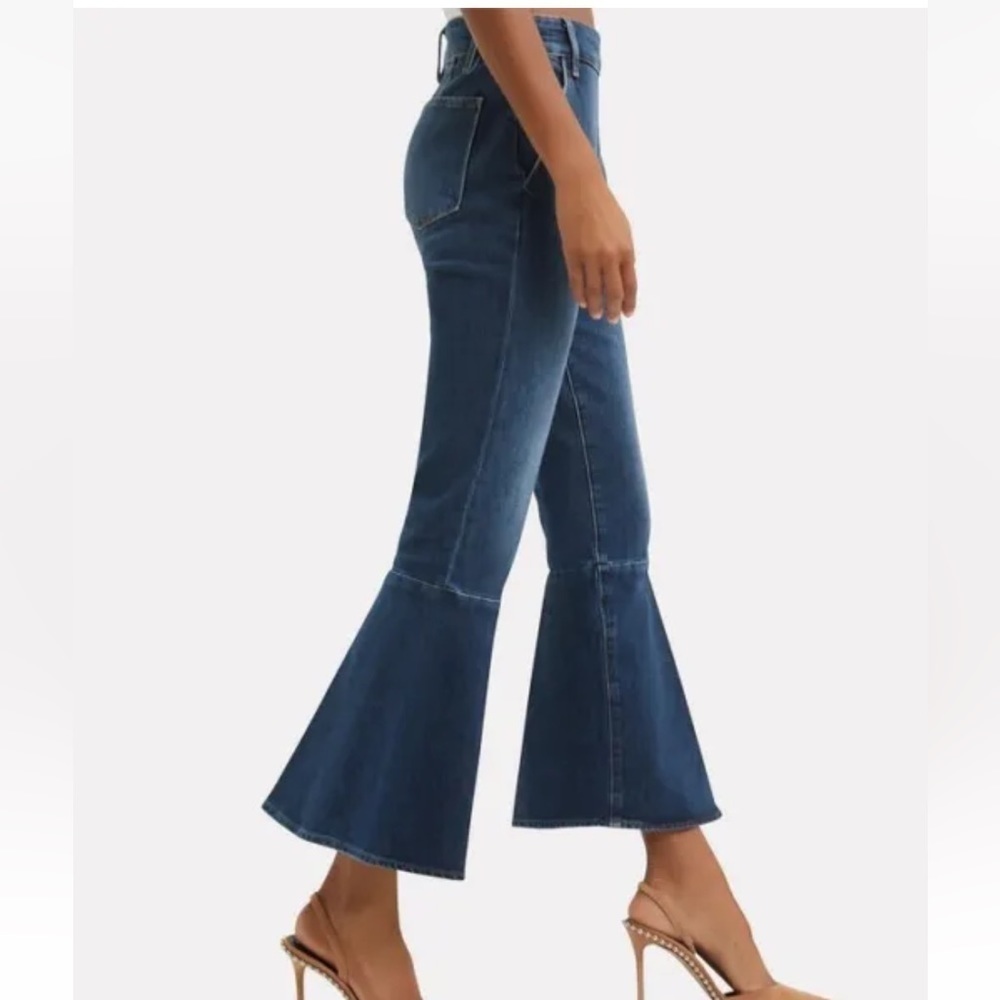 FRAME Flounce Side Zip Flare Jeans Delavan Wash - Picture 5 of 13